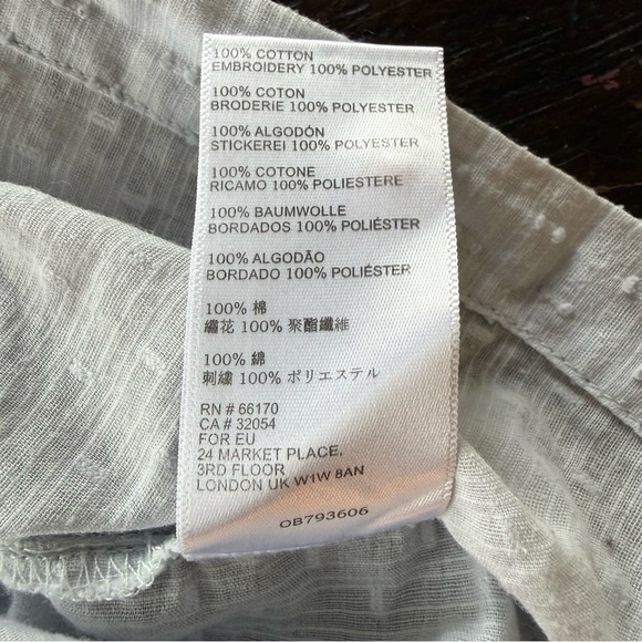 Anthropologie Maeve Pale Blue Christie Embroidered Short Sleeve Button Down 8 - Picture 12 of 13